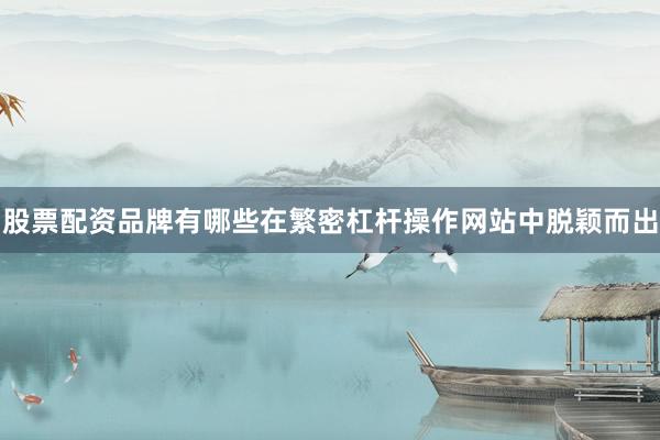 股票配资品牌有哪些在繁密杠杆操作网站中脱颖而出