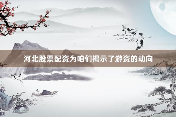 河北股票配资为咱们揭示了游资的动向