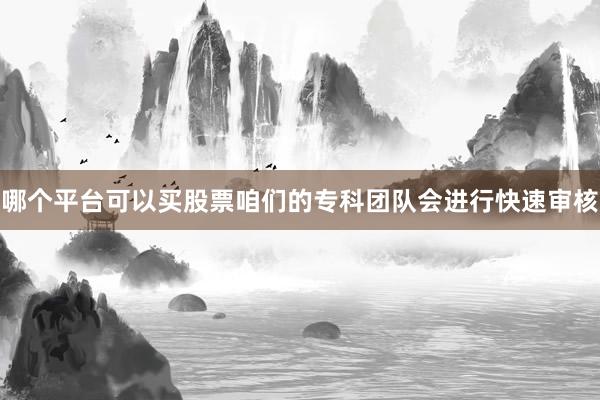 哪个平台可以买股票咱们的专科团队会进行快速审核