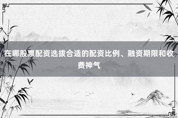 在哪股票配资选拔合适的配资比例、融资期限和收费神气