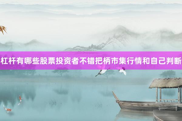 杠杆有哪些股票投资者不错把柄市集行情和自己判断