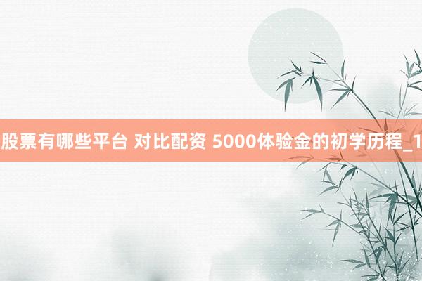股票有哪些平台 对比配资 5000体验金的初学历程_1