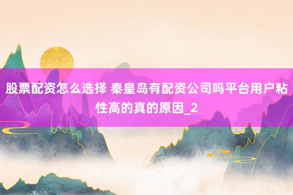 股票配资怎么选择 秦皇岛有配资公司吗平台用户粘性高的真的原因_2